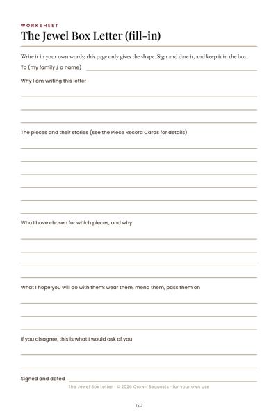 Sample page 5 of The Jewel Box Letter